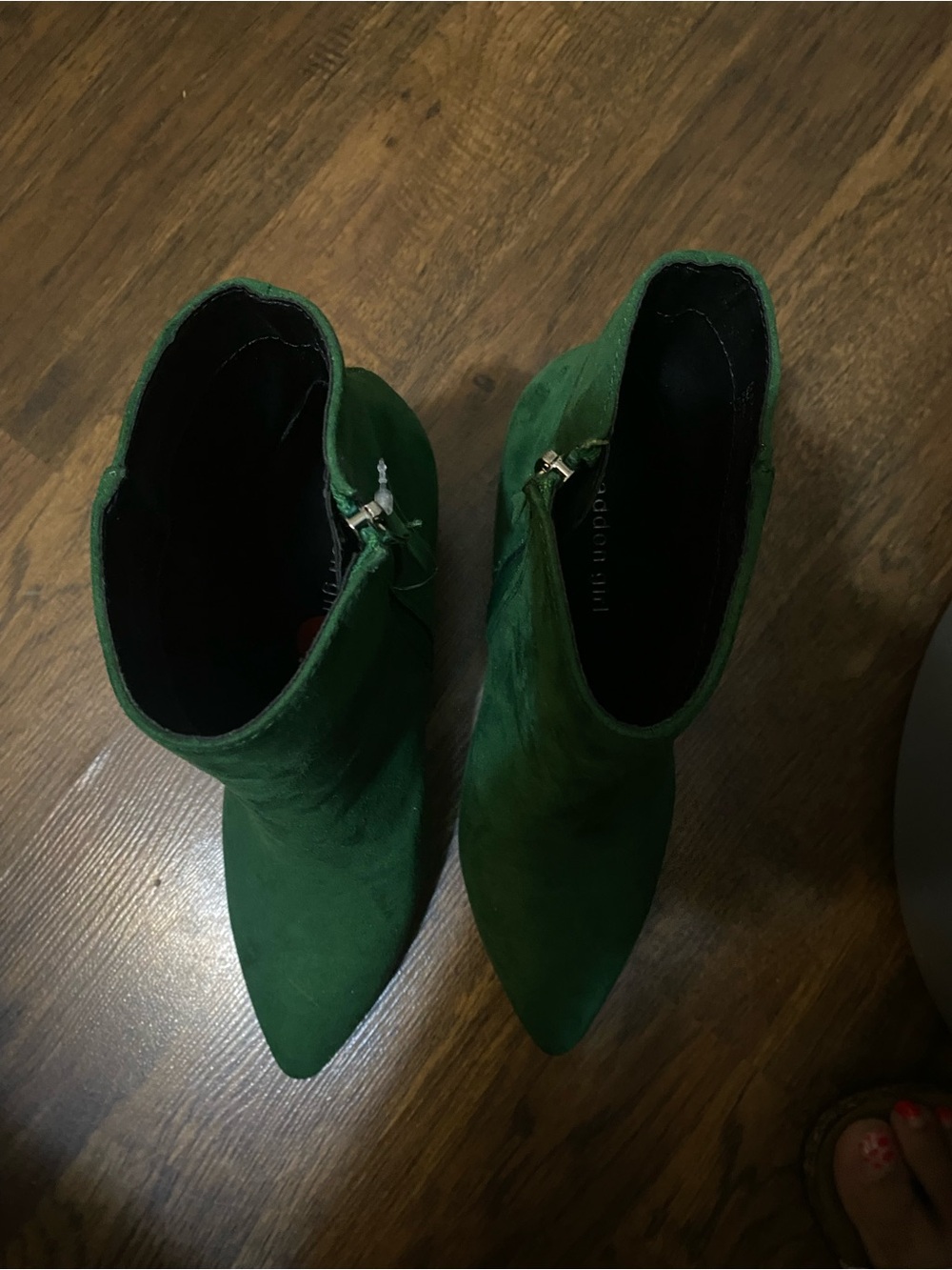 Madden Girl Emerald Green Suede Pointed-Toe Ankle Boots
